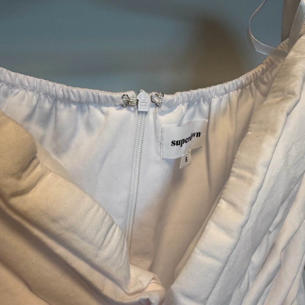 superdown White Ruched Square-Neck Mini Dress - Picture 4 of 4